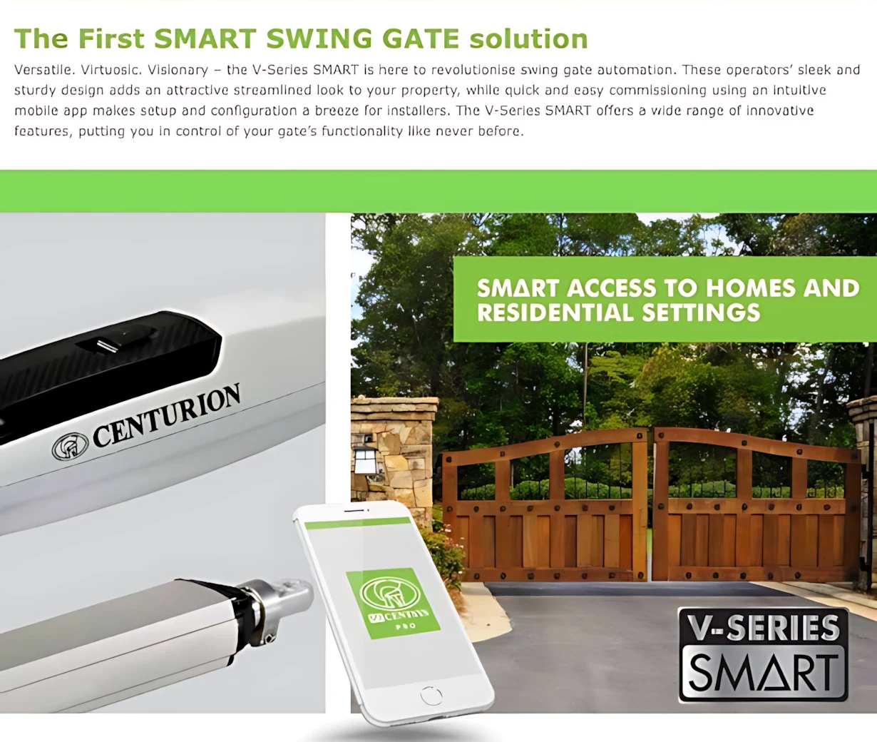 Vantage 300 Smart Swing Gate Centurion